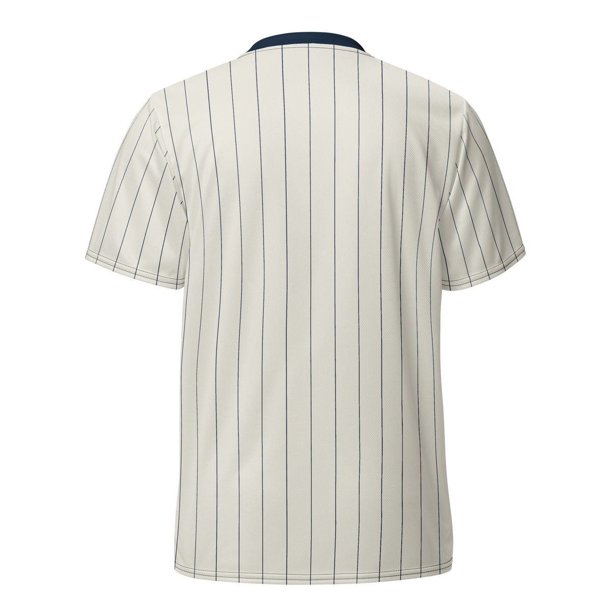 Maillot KAN FC crème à rayures marine, écusson KAN FC et logo SOKR, vue de dos